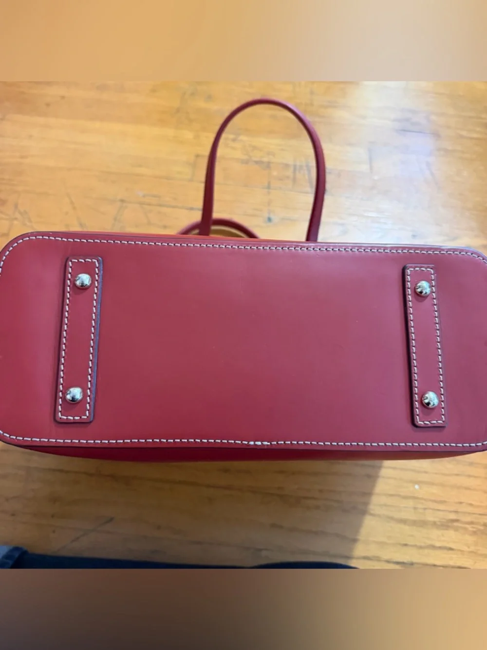Dooney & Bourke Beacon Ziptop Smooth Leather Red Tote